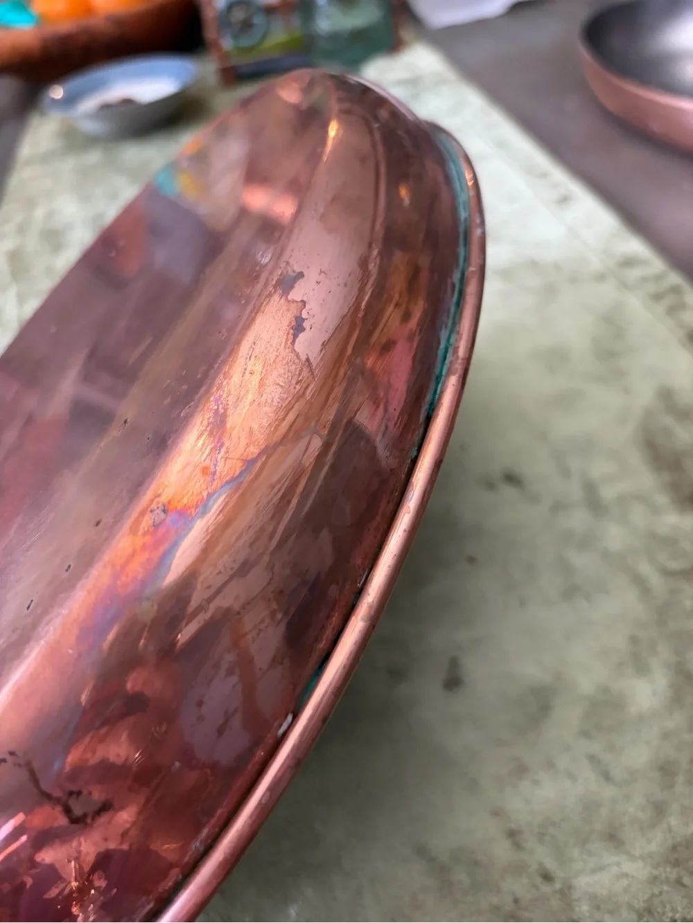 Copper-Tone Sauté Pan with Brass Handle